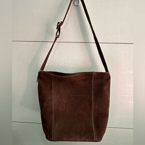 Vintage COACH Nubuck Crossbody Bucket Bag in Brown Purse